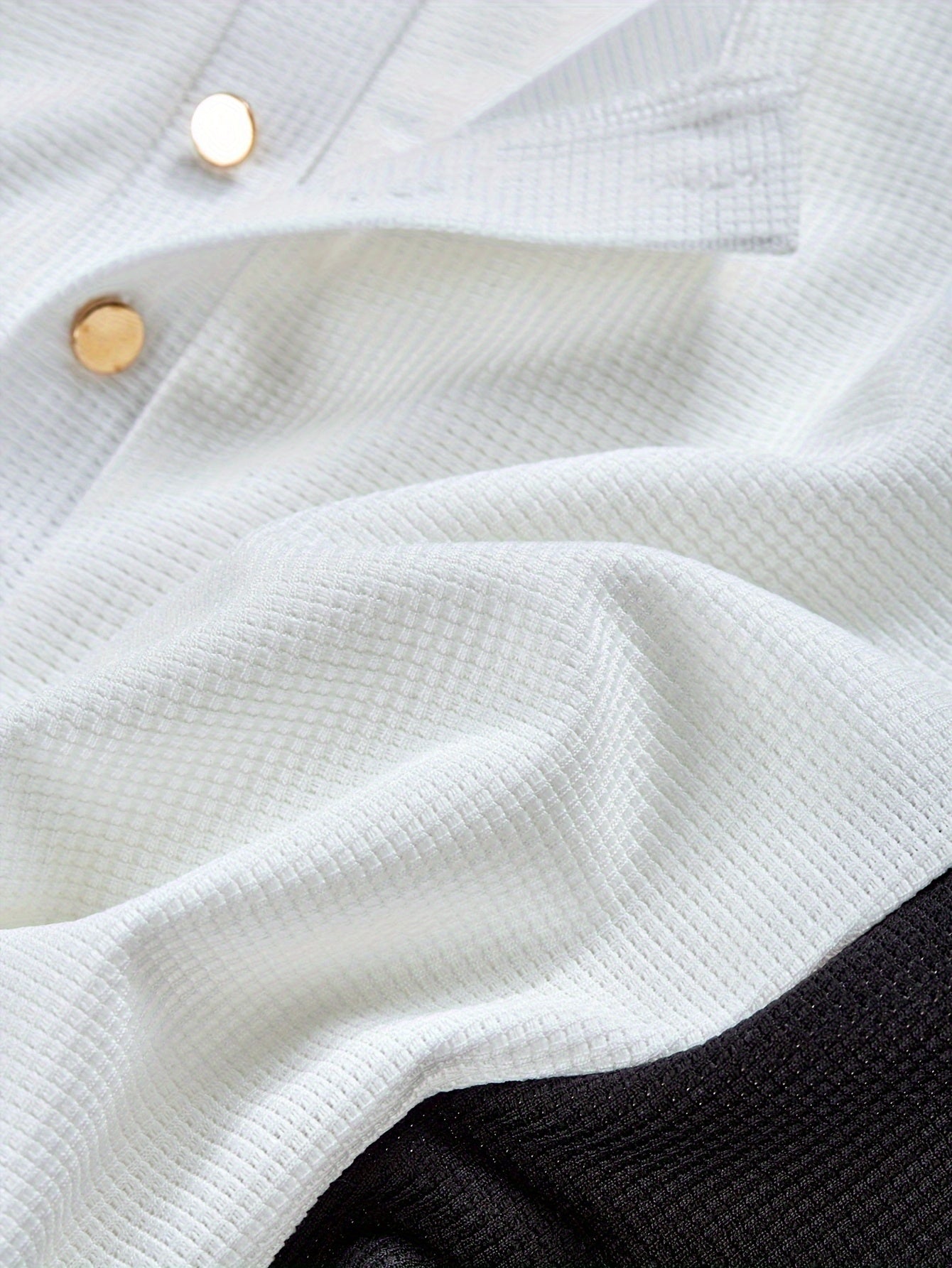 Mens Casual Long Sleeve Contrast Colour Waffle Knit Top