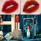 Long Lasting Waterproof Non Stick Silky Matte Lipstick with Carved Square Tube