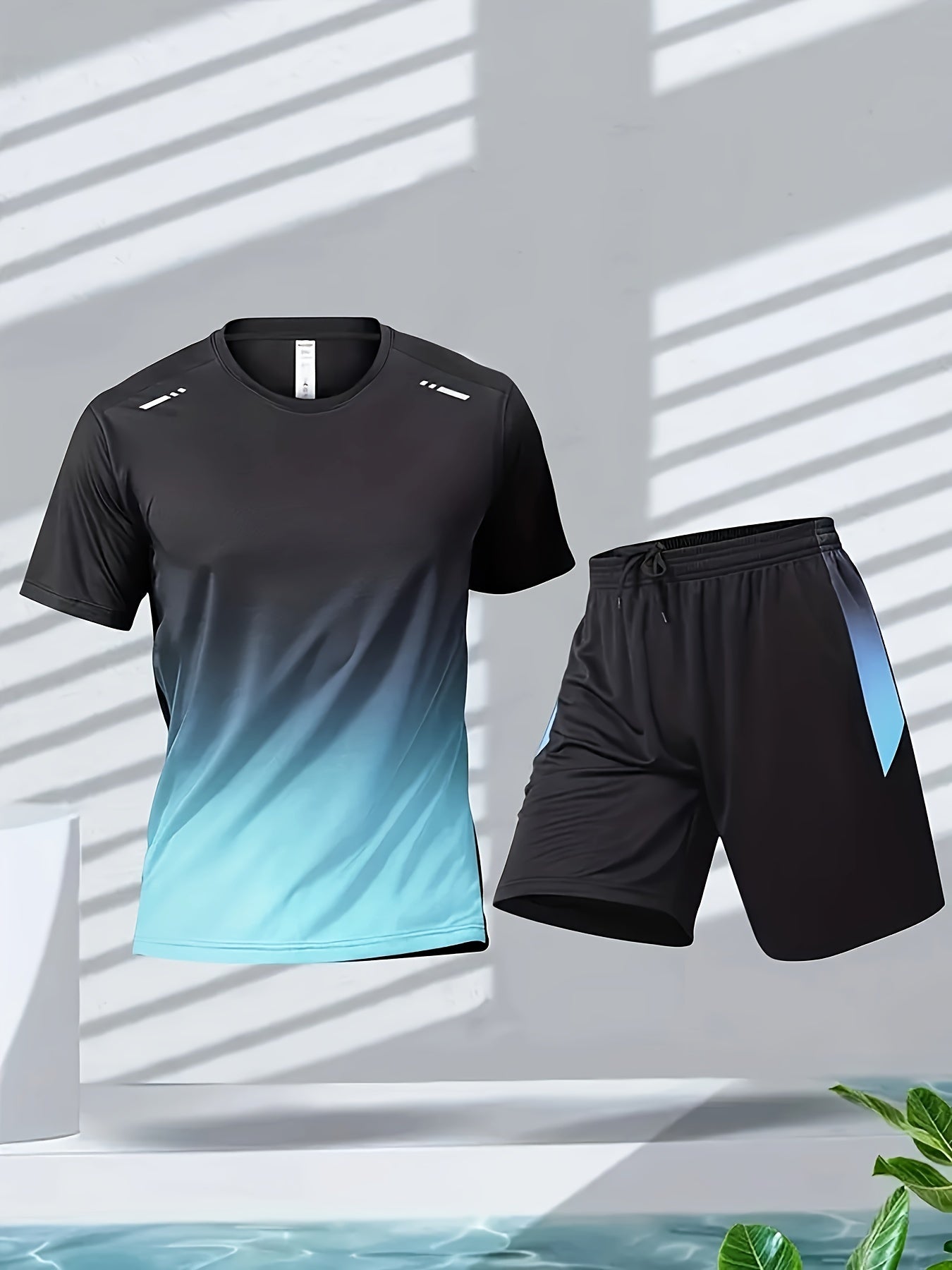 Mens Short Sleeve Training Running Quick Dry Set