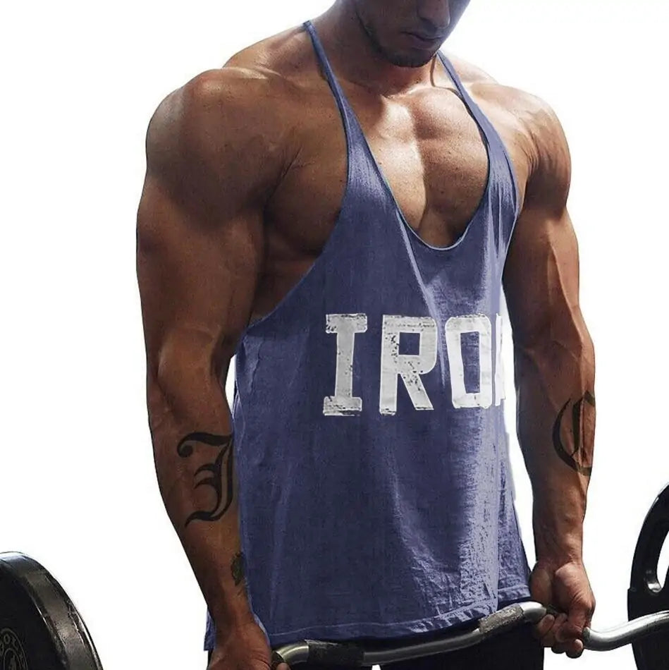 Mens Athletic Printed Gym Workout Bodybuilding Tank Top