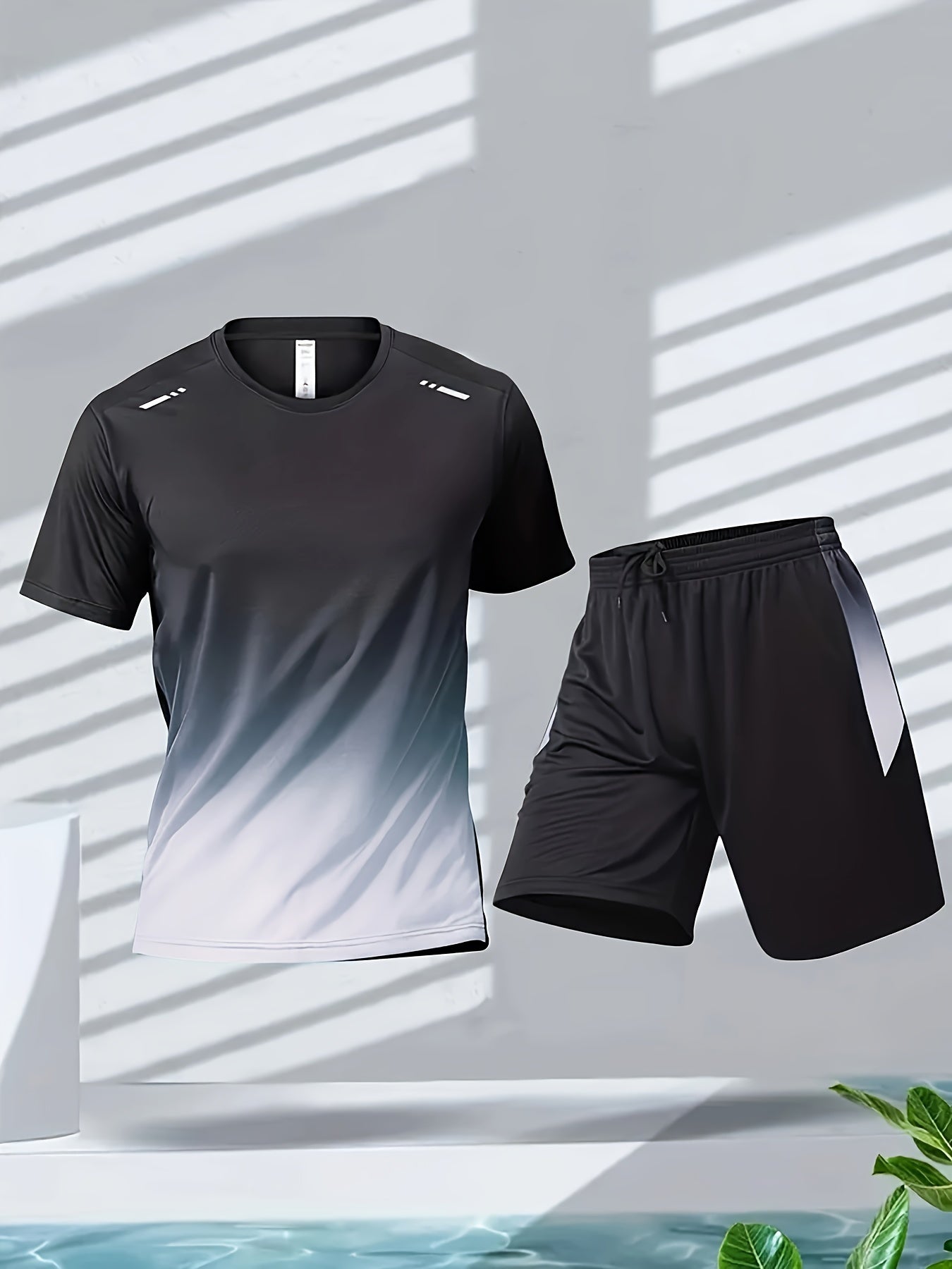 Mens Short Sleeve Training Running Quick Dry Set