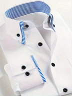 Mens Formal Classic Style Pointed Collar Button-Up Front Regular Fit Shirt