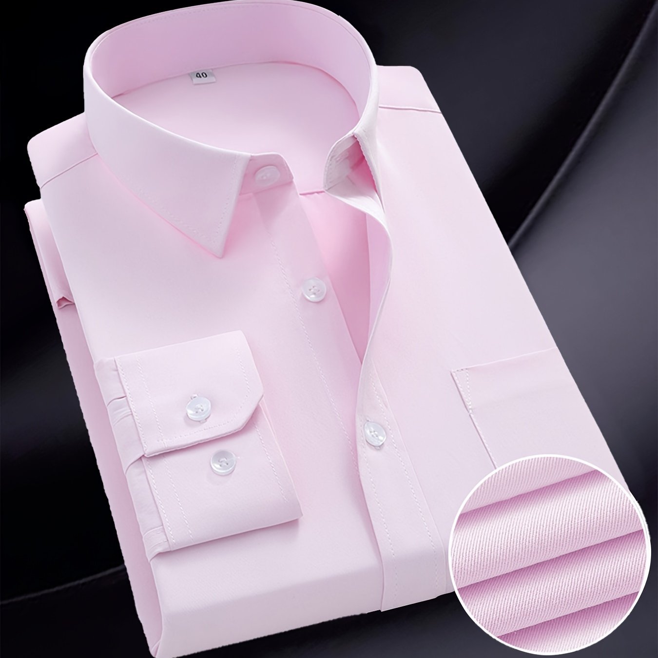 Mens Classic Business Formal Button-Up Long Sleeve Dress Shirt