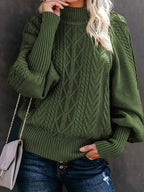 Womens Casual Knitted Long Sleeves High Collar Pullover Jumper