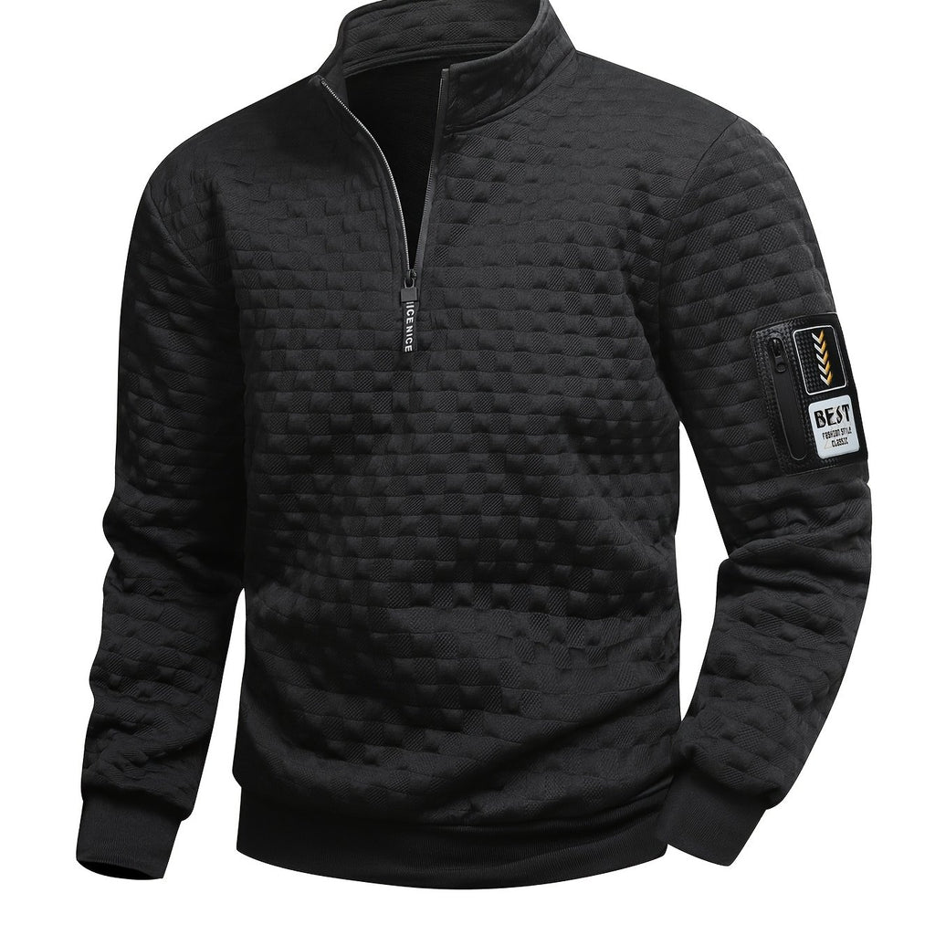 Mens Casual Long Sleeve Loose Fit Round Neck Breathable Knit Sweatshirt
