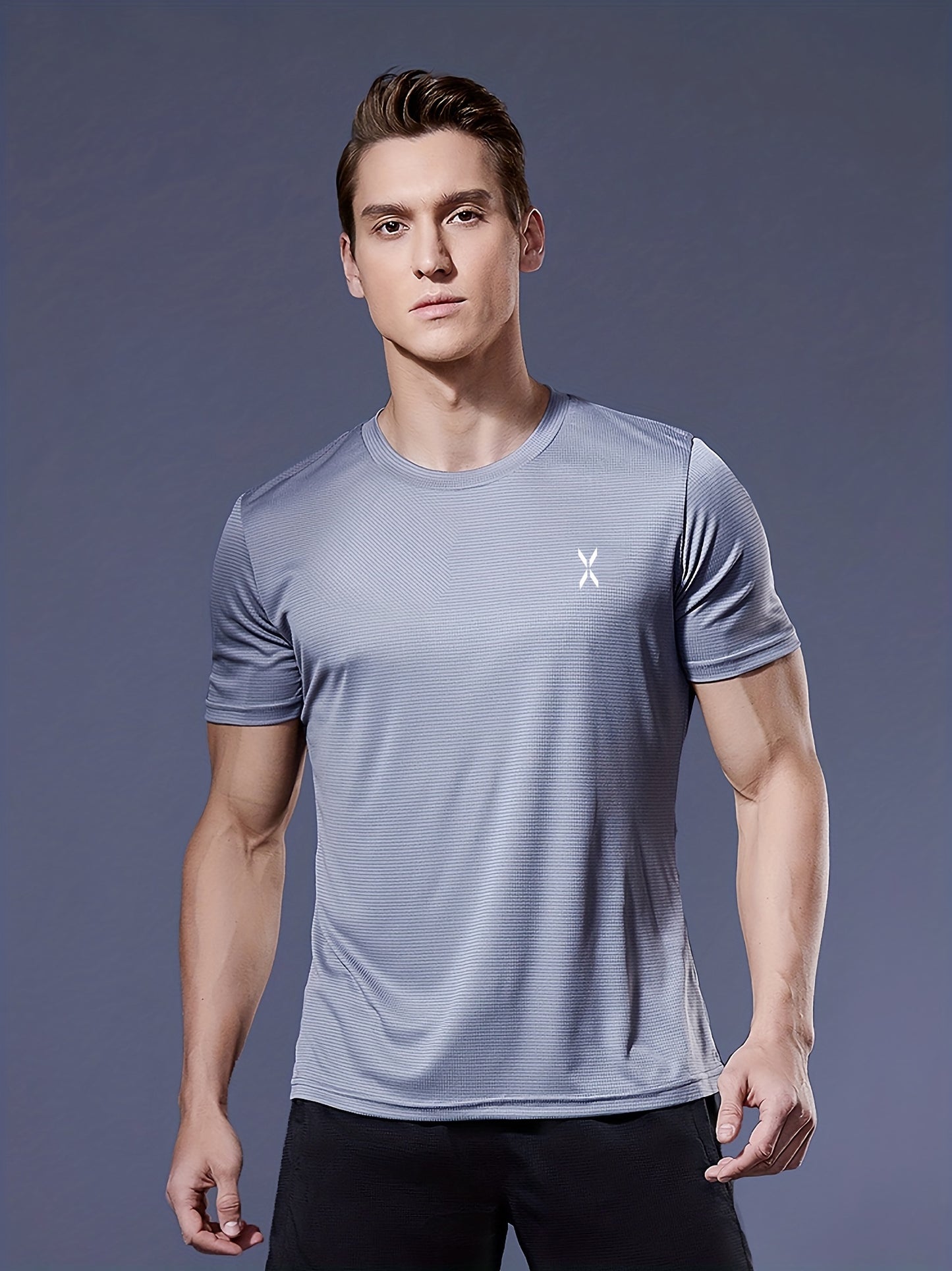 Mens Breathable Activewear Quick-Dry Ultra-Thin Lightweight Crew Neck Tshirt