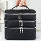Multi Layer Portable Stylish Lightweight Large Capacity Grid Diamond Cosmetic Bag