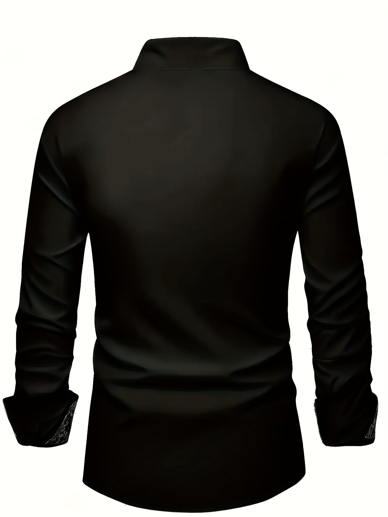Mens Casual Lapel Collar Long Sleeve Position Print Shirt