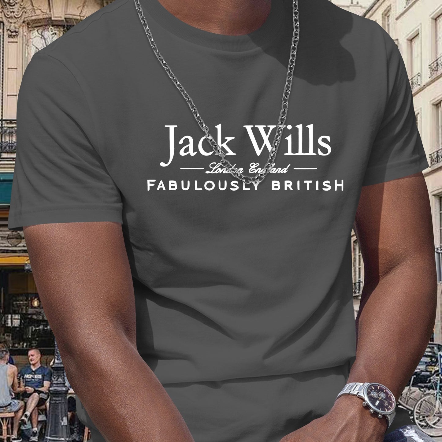 Mens Jack Wills "FABULOUSLY BRITISH" Graphic Short Sleeve Round Neck Casual Summer Tshirt
