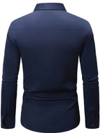 Mens Classic Formal Wrinkle-Resistant Business Long-Sleeve Button-Up Shirt