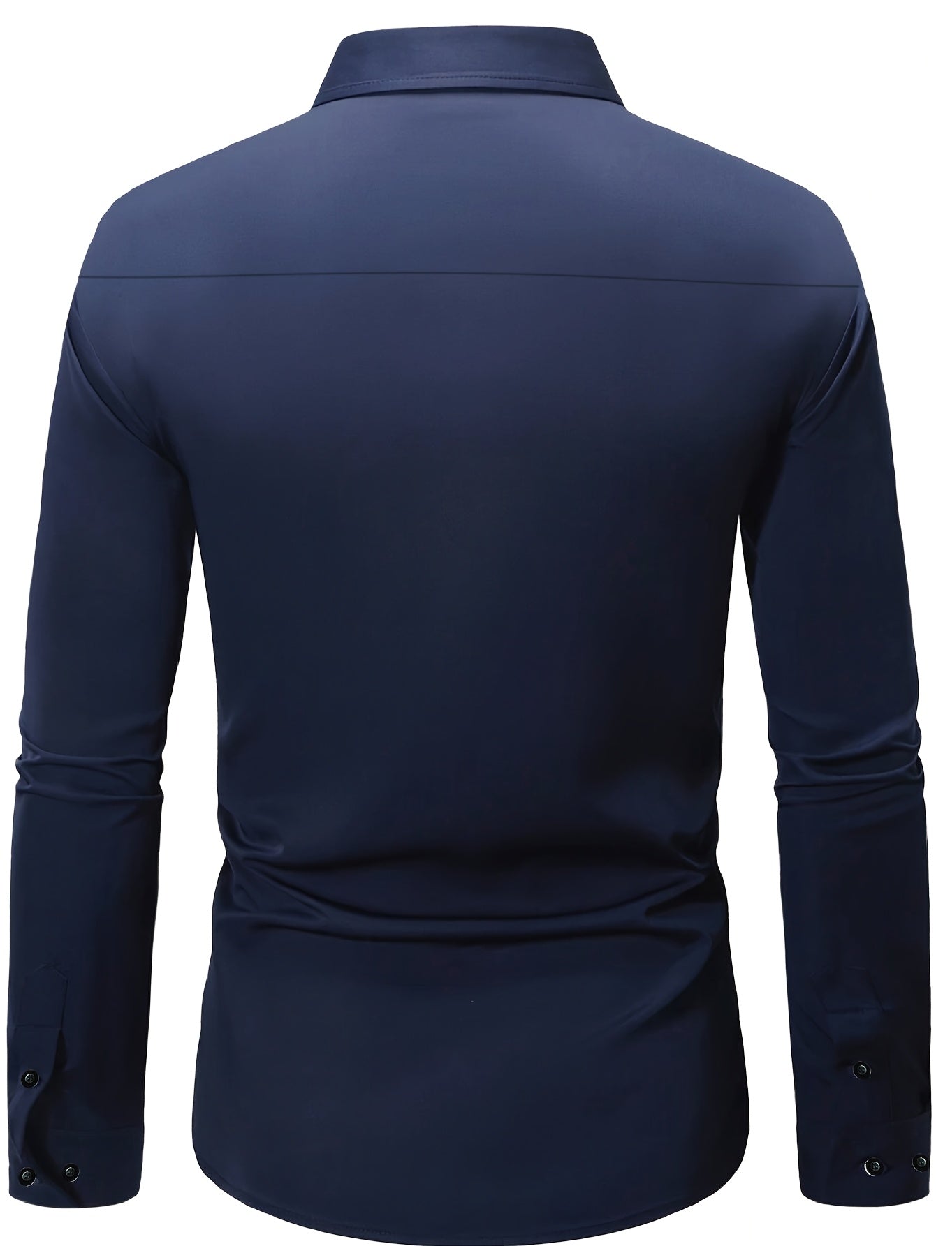 Mens Classic Formal Wrinkle-Resistant Business Long-Sleeve Button-Up Shirt