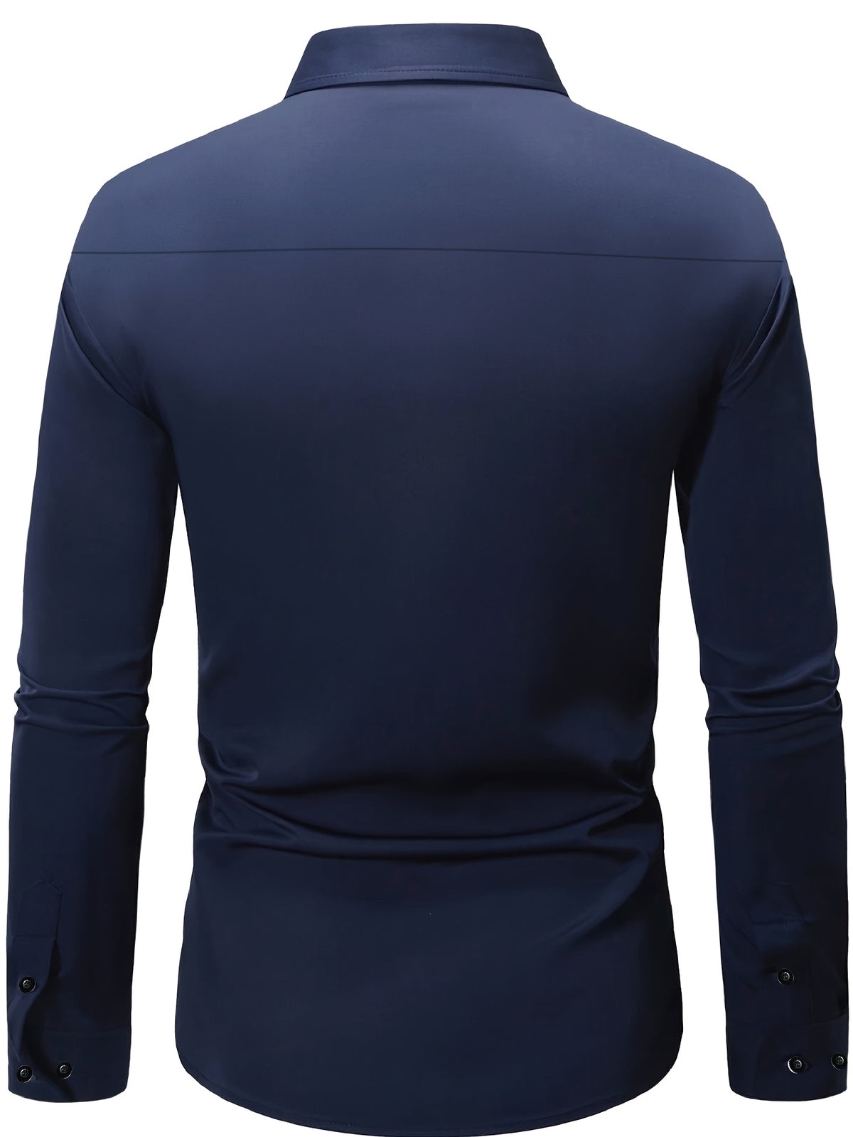 Mens Classic Formal Wrinkle-Resistant Business Long-Sleeve Button-Up Shirt