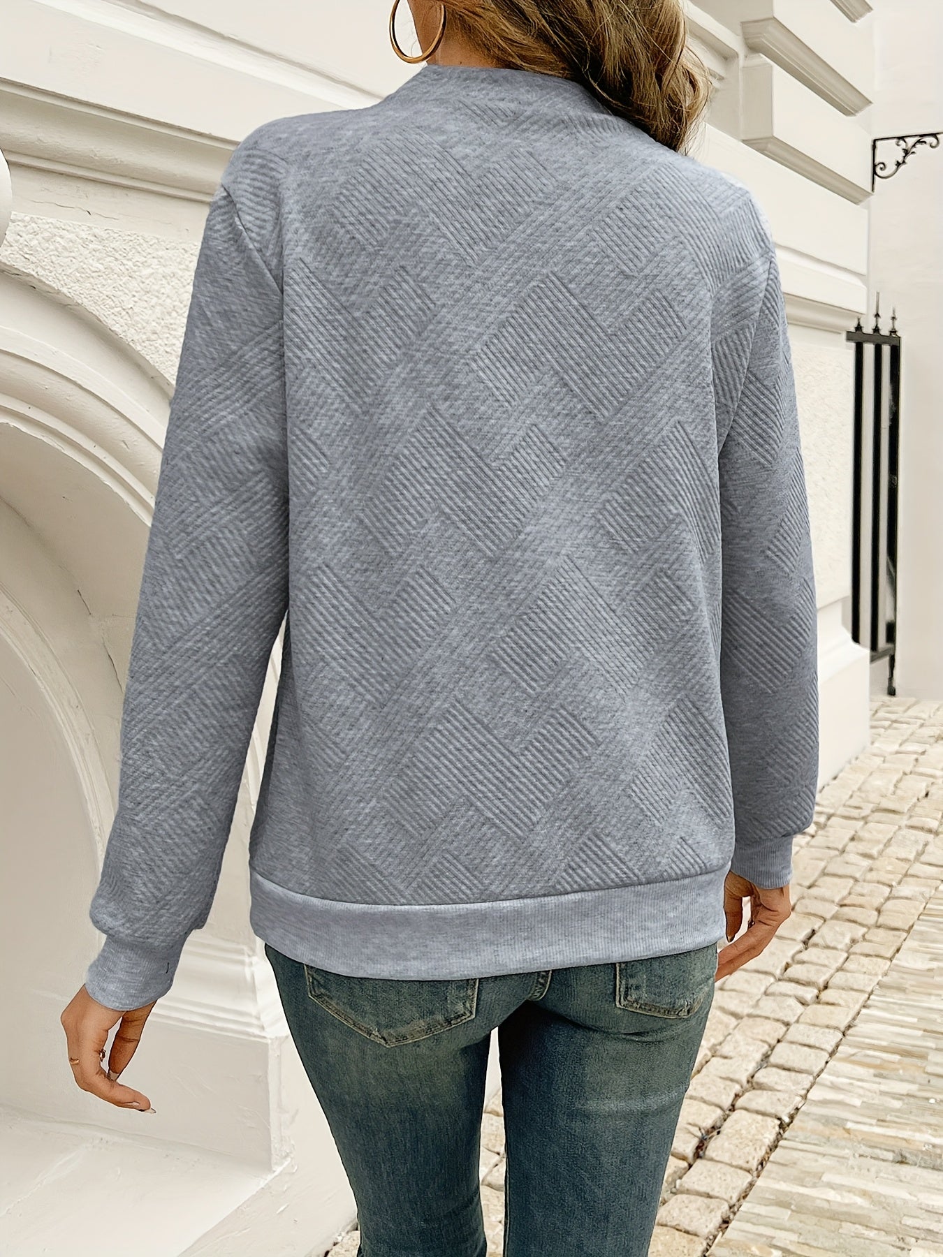 Womens Casual Elegant Asymmetrical Neck Solid Colour Knitted Sweater