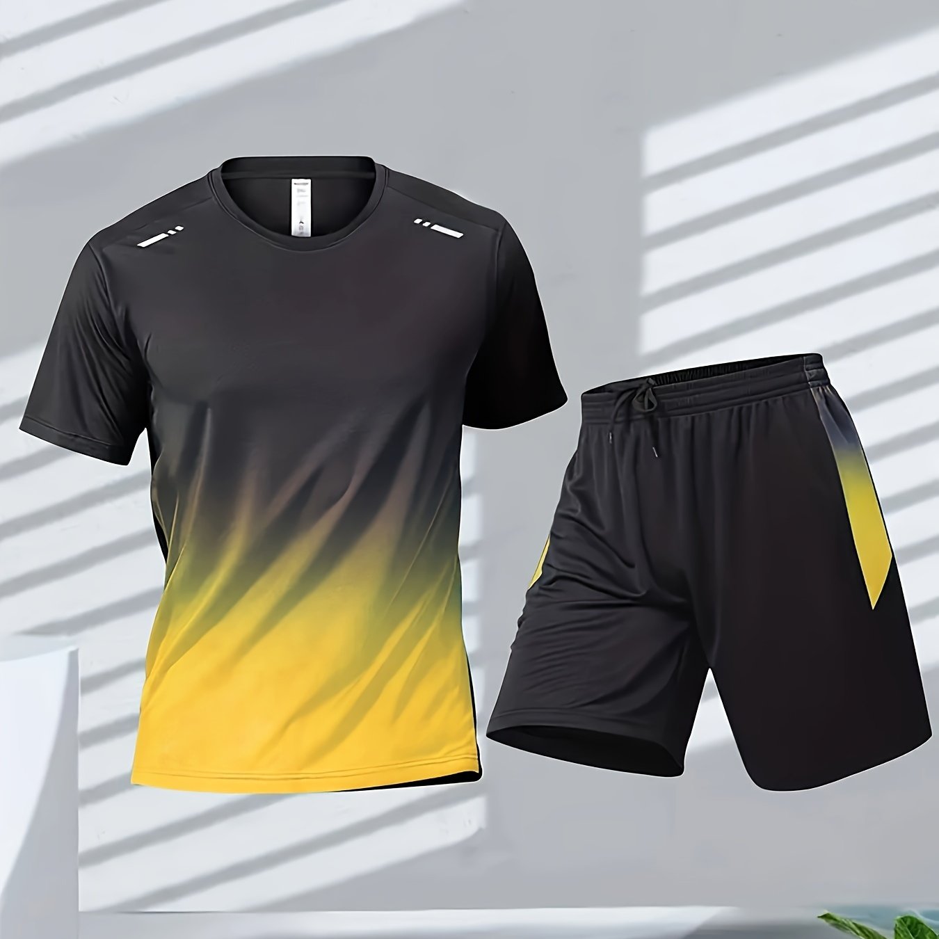 Mens Short Sleeve Training Running Quick Dry Set