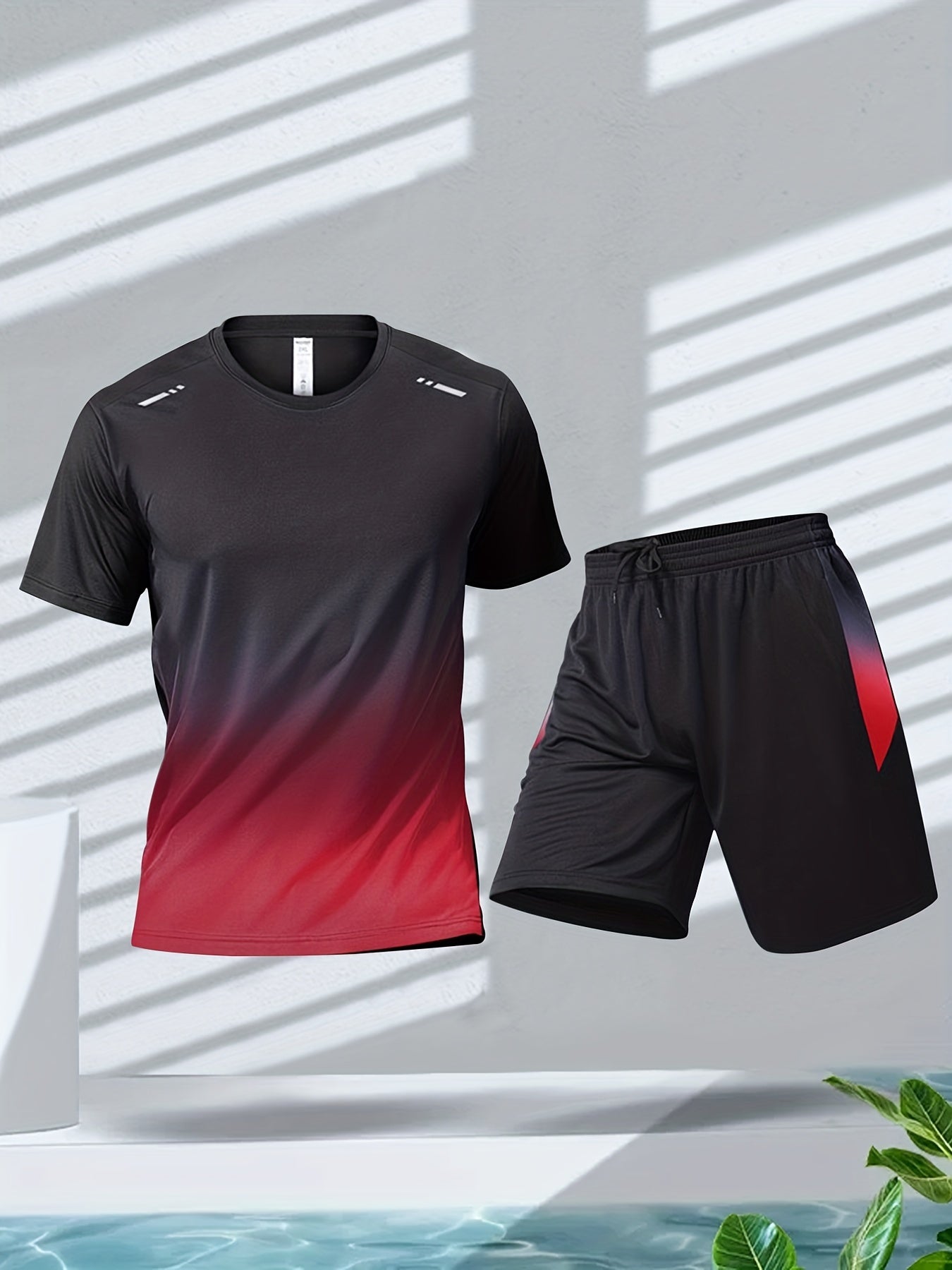 Mens Short Sleeve Training Running Quick Dry Set