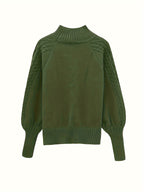 Womens Casual Knitted Long Sleeves High Collar Pullover Jumper