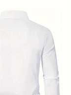 Mens Formal Classic Style Pointed Collar Button-Up Front Regular Fit Shirt