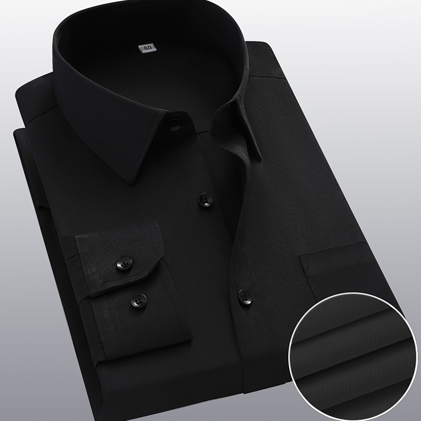 Mens Classic Business Formal Button-Up Long Sleeve Dress Shirt
