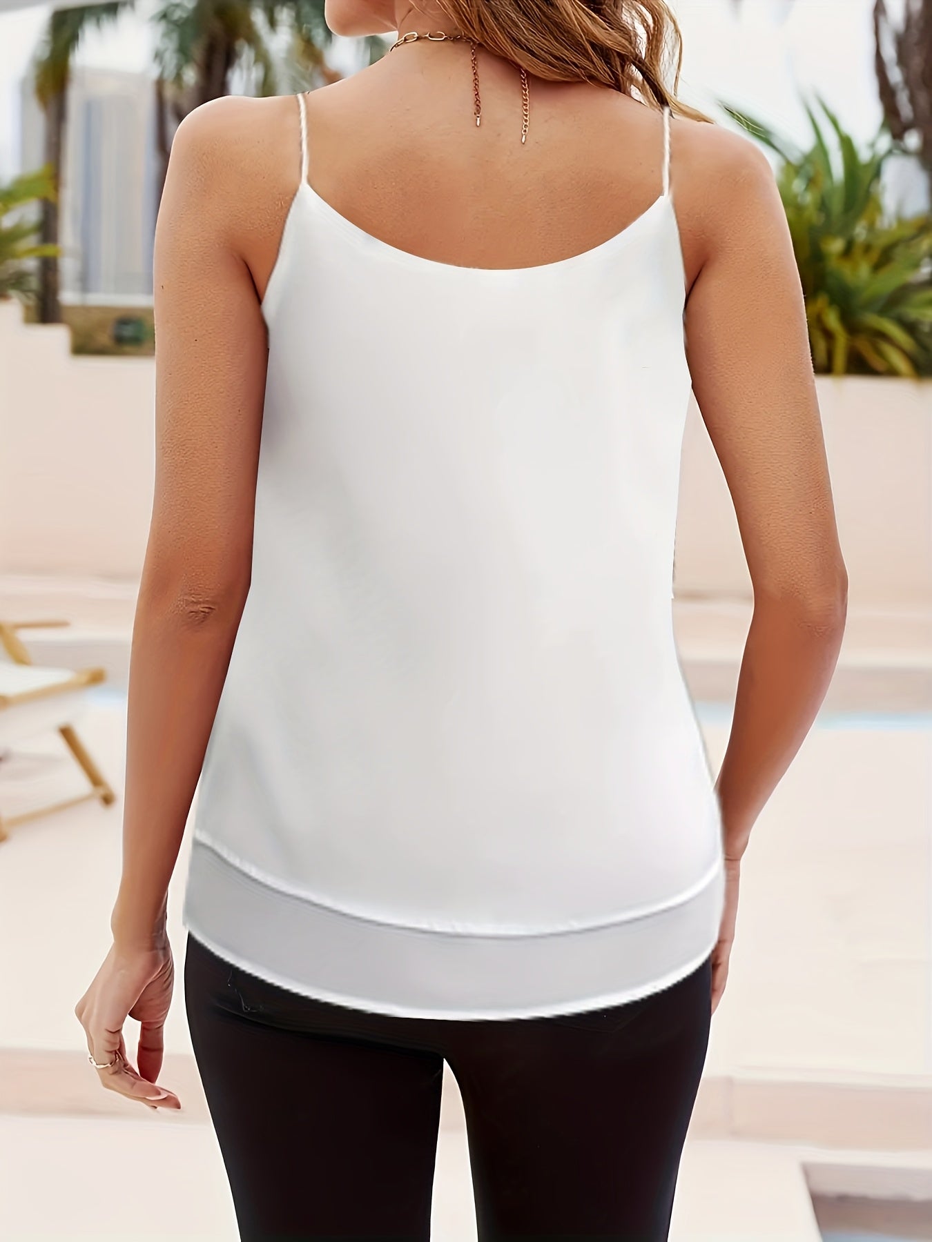 Womens Chic Didi Direction Sequin Splicing Cami Top