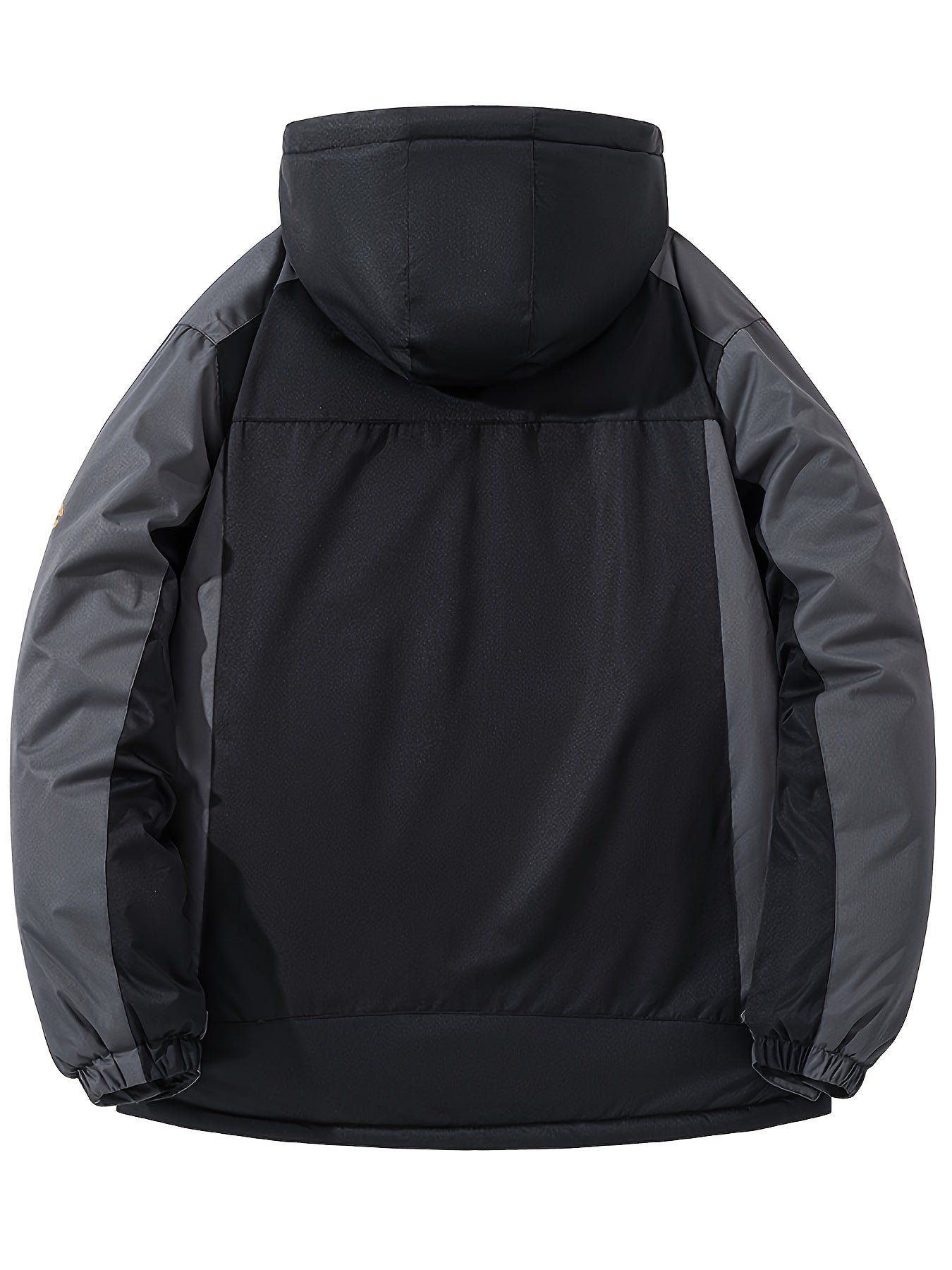 Mens Warm Fleece-Lined Windproof Hooded Front Zip Winter Jacket