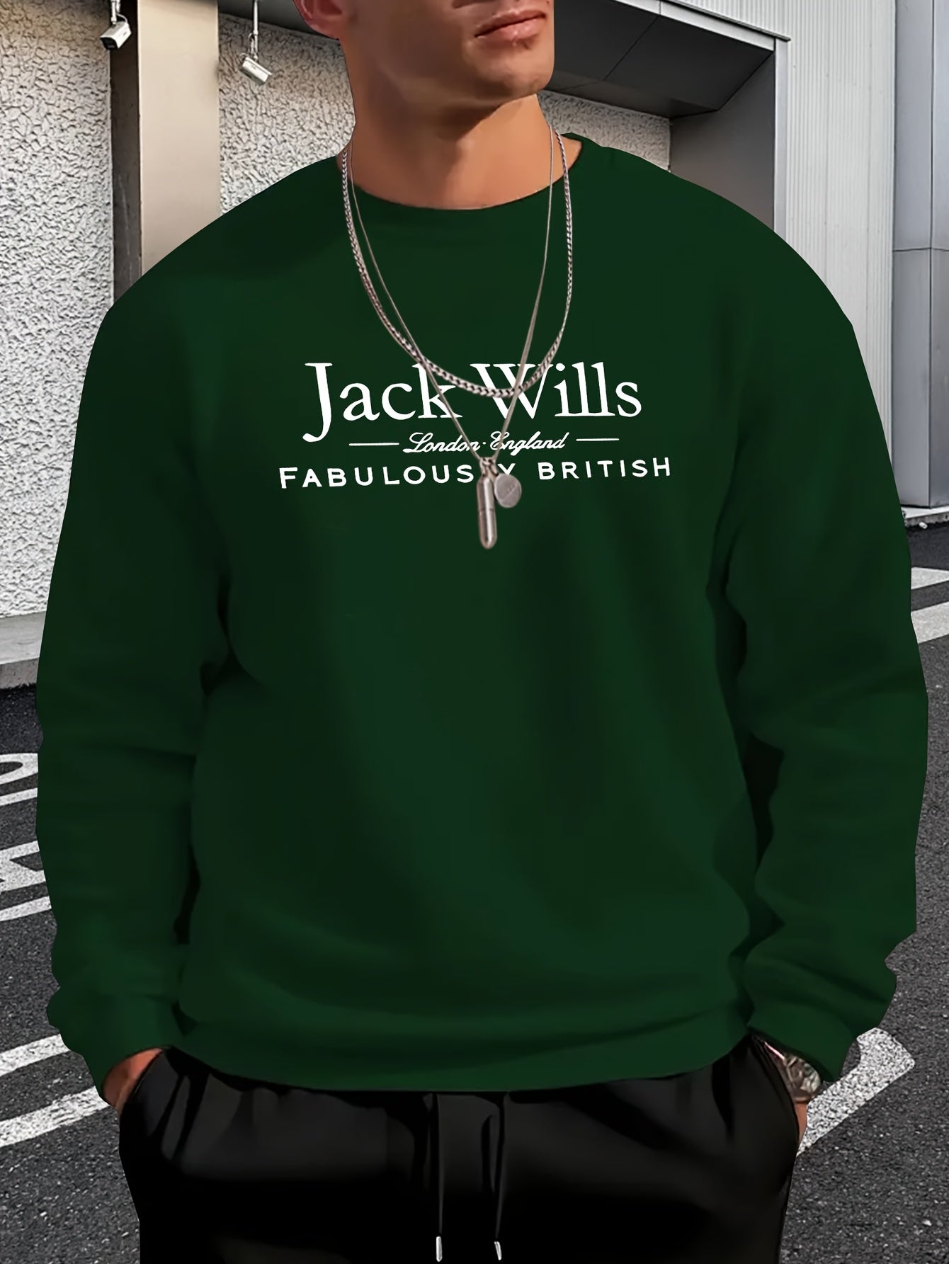 Mens Casual Crewneck Streetwear Style Sweatshirt