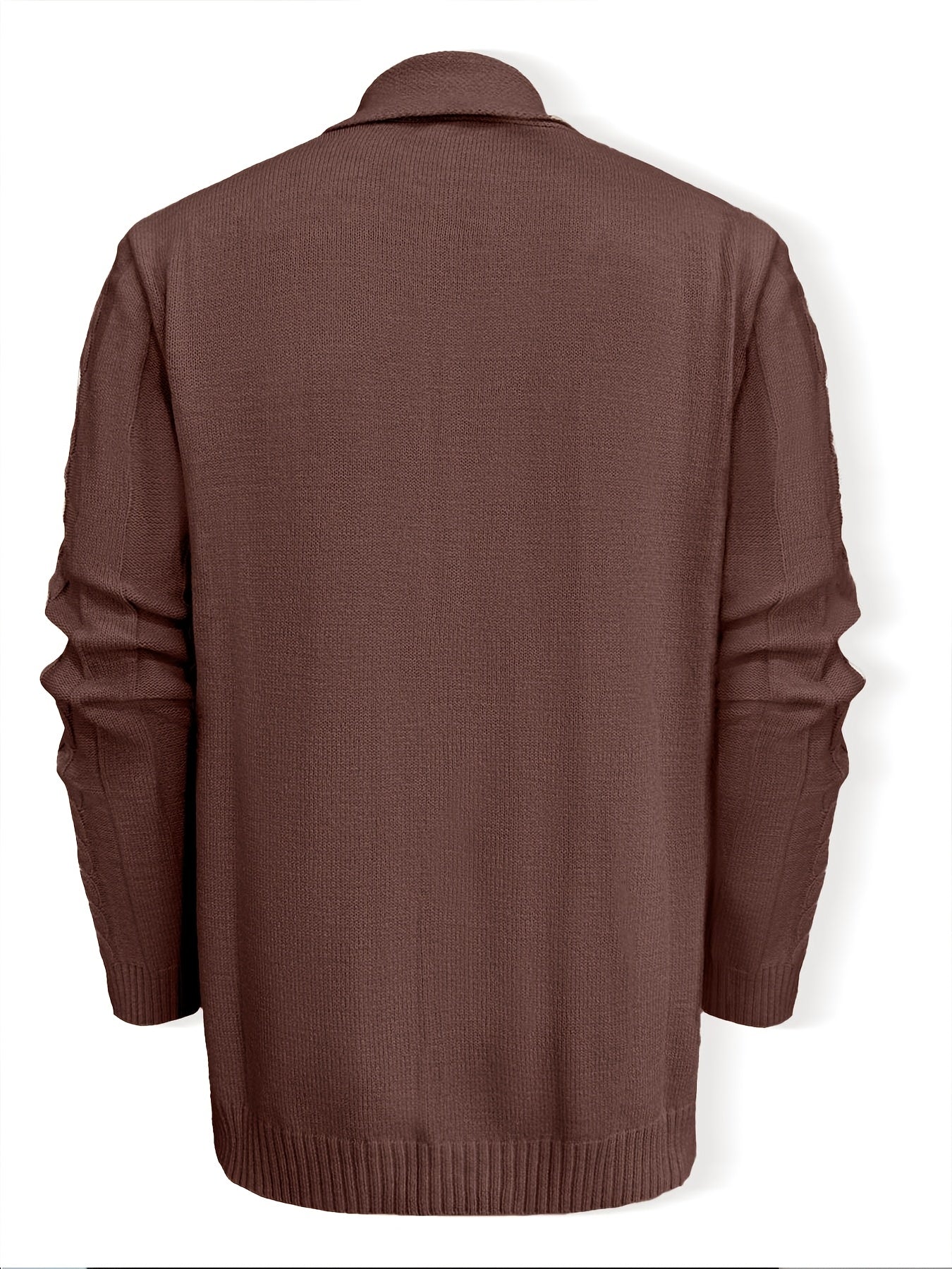 Mens Casual Thick Long Sleeve Cable Knit Buttoned Cardigan