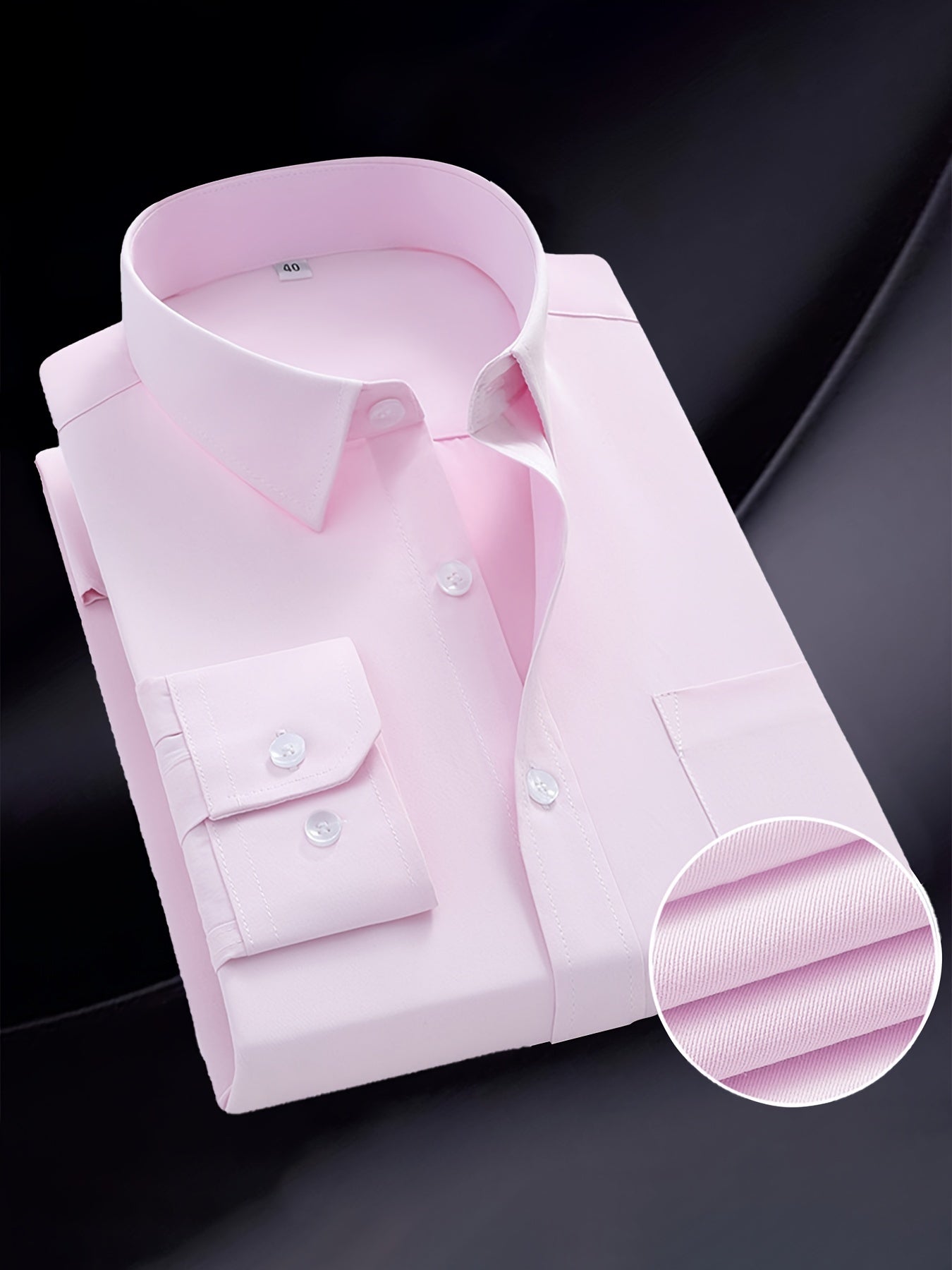 Mens Classic Business Formal Button-Up Long Sleeve Dress Shirt