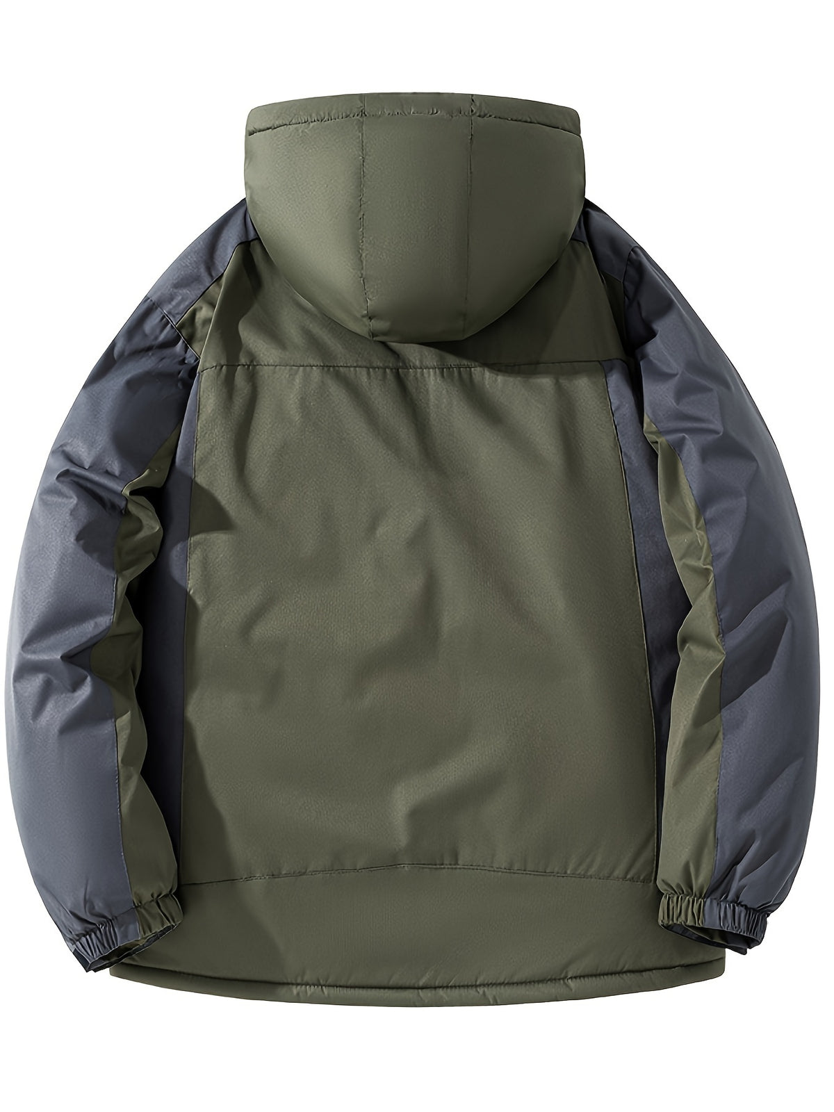 Mens Warm Fleece-Lined Windproof Hooded Front Zip Winter Jacket
