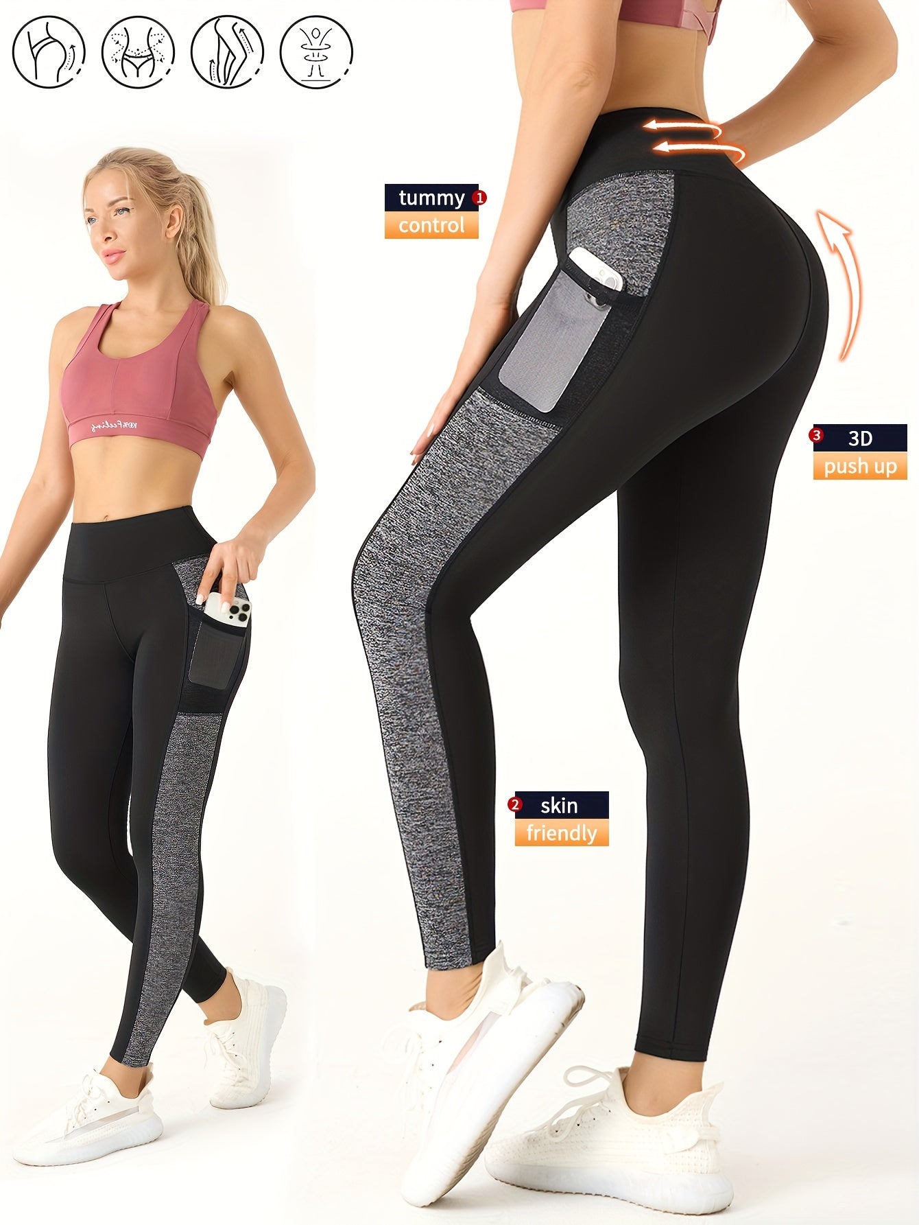 Womens Activewear Breathable High Waist Yoga Leggings