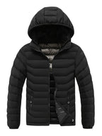 Mens Casual Colour Block Zip-Up Long Sleeve Puffer Jacket