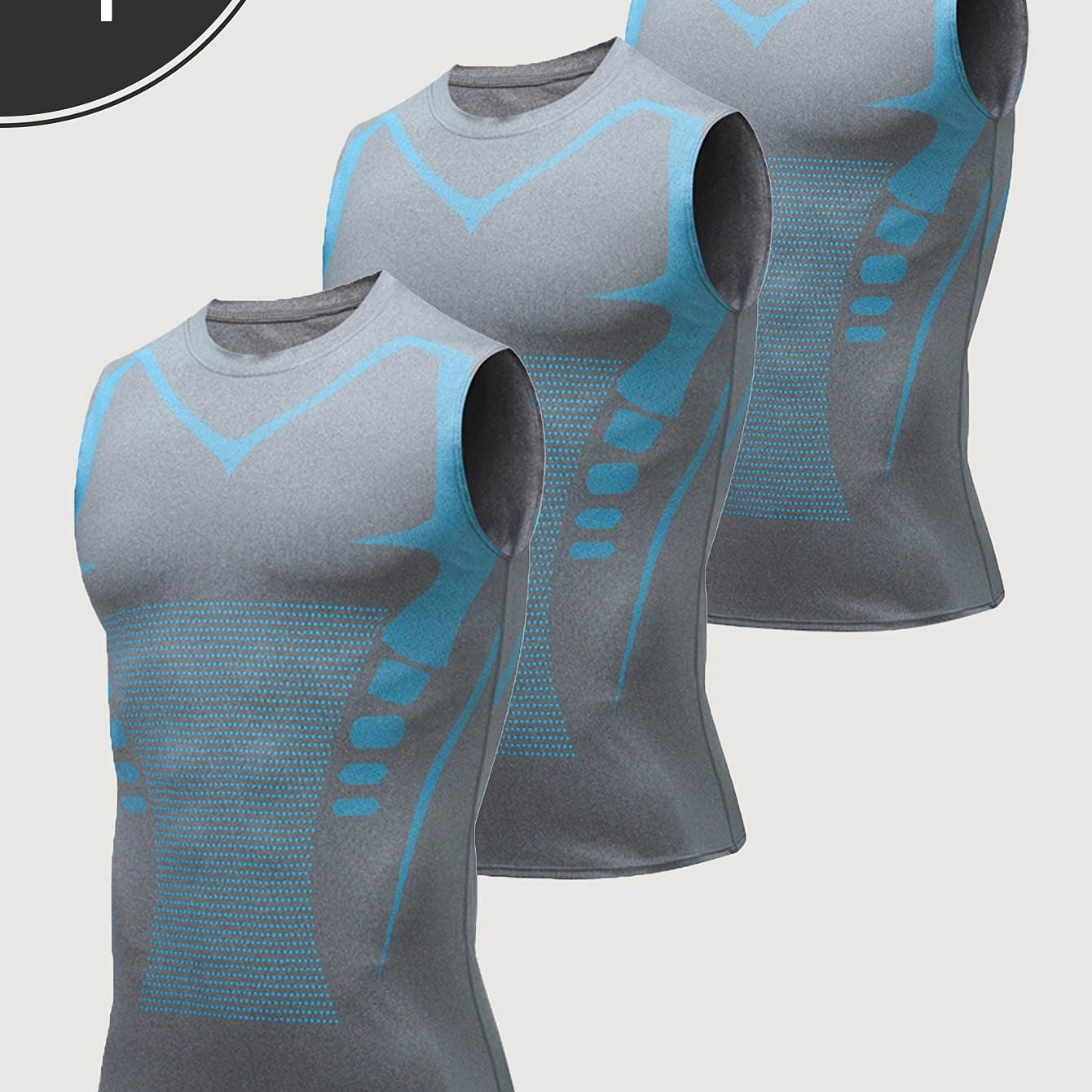 3pcs Mens Breathable Quick Dry Sports Compression Tank Tops