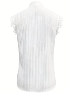 Women'S Elegant V-Neck Sleeveless Blouse - Chic Office to Party Tops, Button-Front Closure, Lightweight Summer Shirt for Women, Formal & Casual Outfits - Easy-Care, Versatile Clothing, Office Attire, Stylish Top, Fashion Love