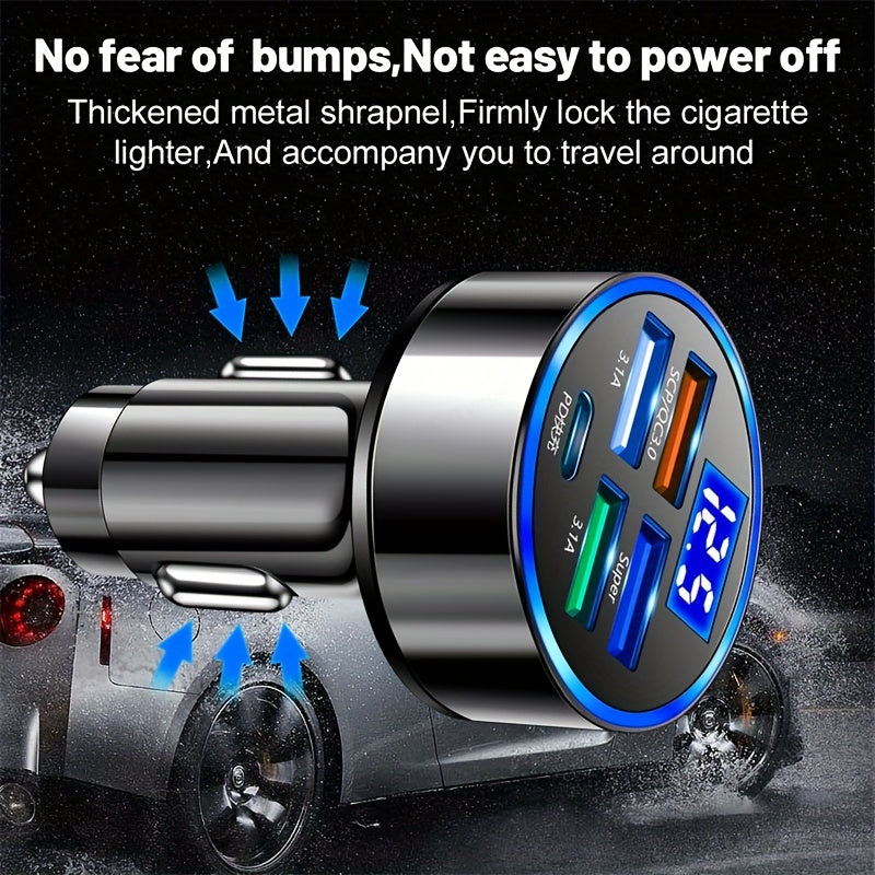 Fast Charging Car Phone Adapter With 4 Type C Usb Ports