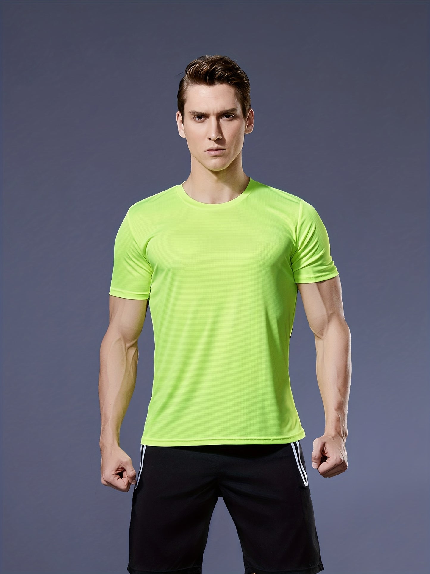 Mens Breathable Activewear Quick-Dry Ultra-Thin Lightweight Crew Neck Tshirt