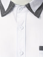 Mens Plaid Collar Classic Design Casual Short Sleeve Shirt