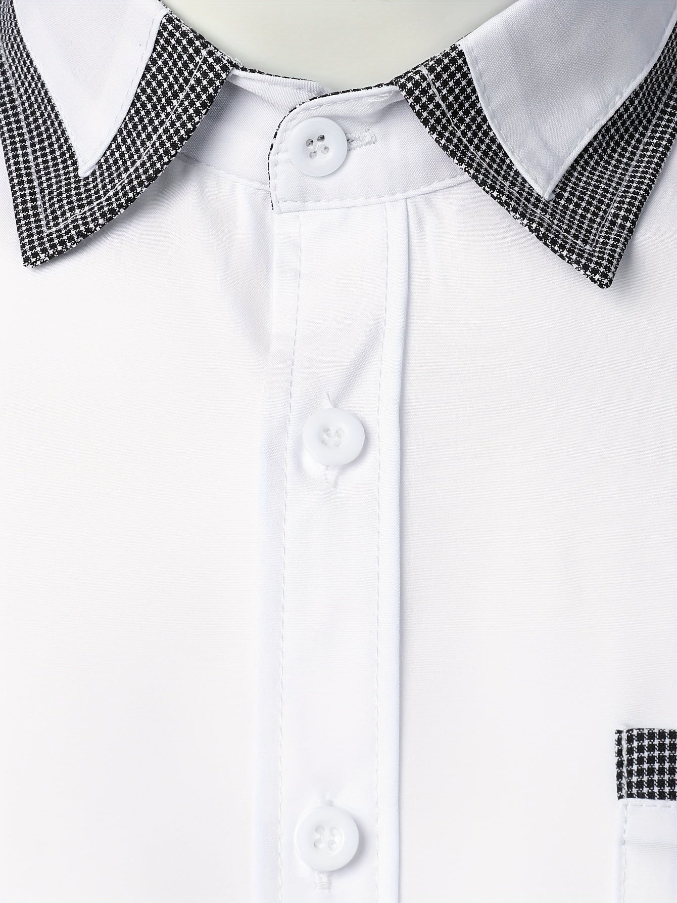 Mens Plaid Collar Classic Design Casual Short Sleeve Shirt