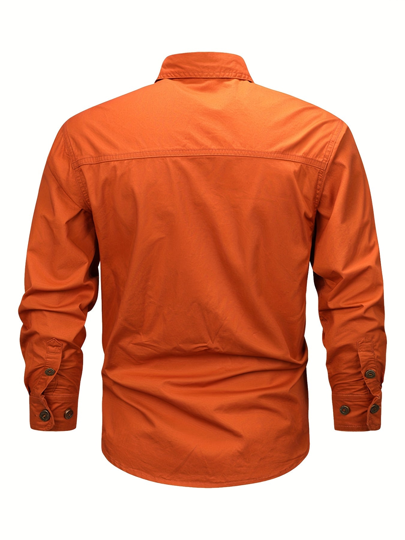 Mens Casual Heavyweight Long Sleeve Button-Up Classic Collar Shirt
