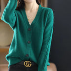Womens Commute Solid Colour V Neck Cardigan Sweater