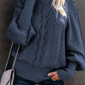 Womens Casual Knitted Long Sleeves High Collar Pullover Jumper
