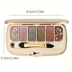 Diamond Pearly Glitter Eyeshadow Palette with Brush and Mirror