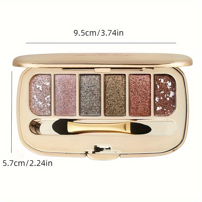 Diamond Pearly Glitter Eyeshadow Palette with Brush and Mirror