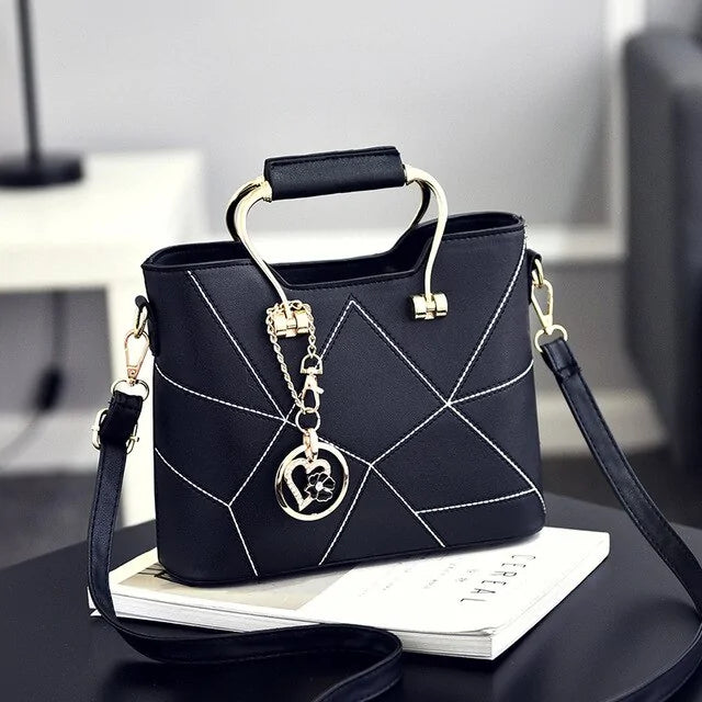 Womens Luxury Geometric Design Messenger Handbag