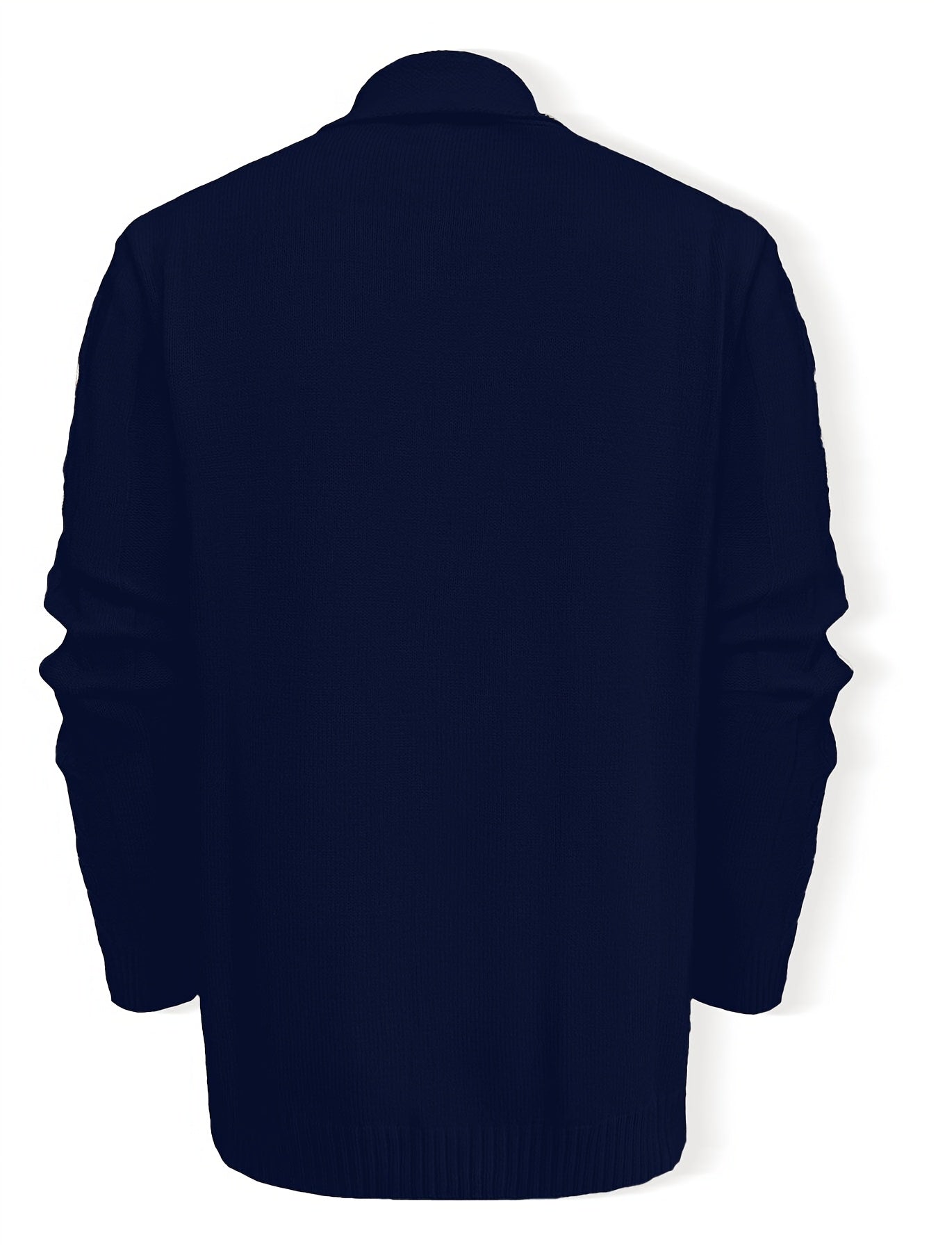 Mens Casual Thick Long Sleeve Cable Knit Buttoned Cardigan