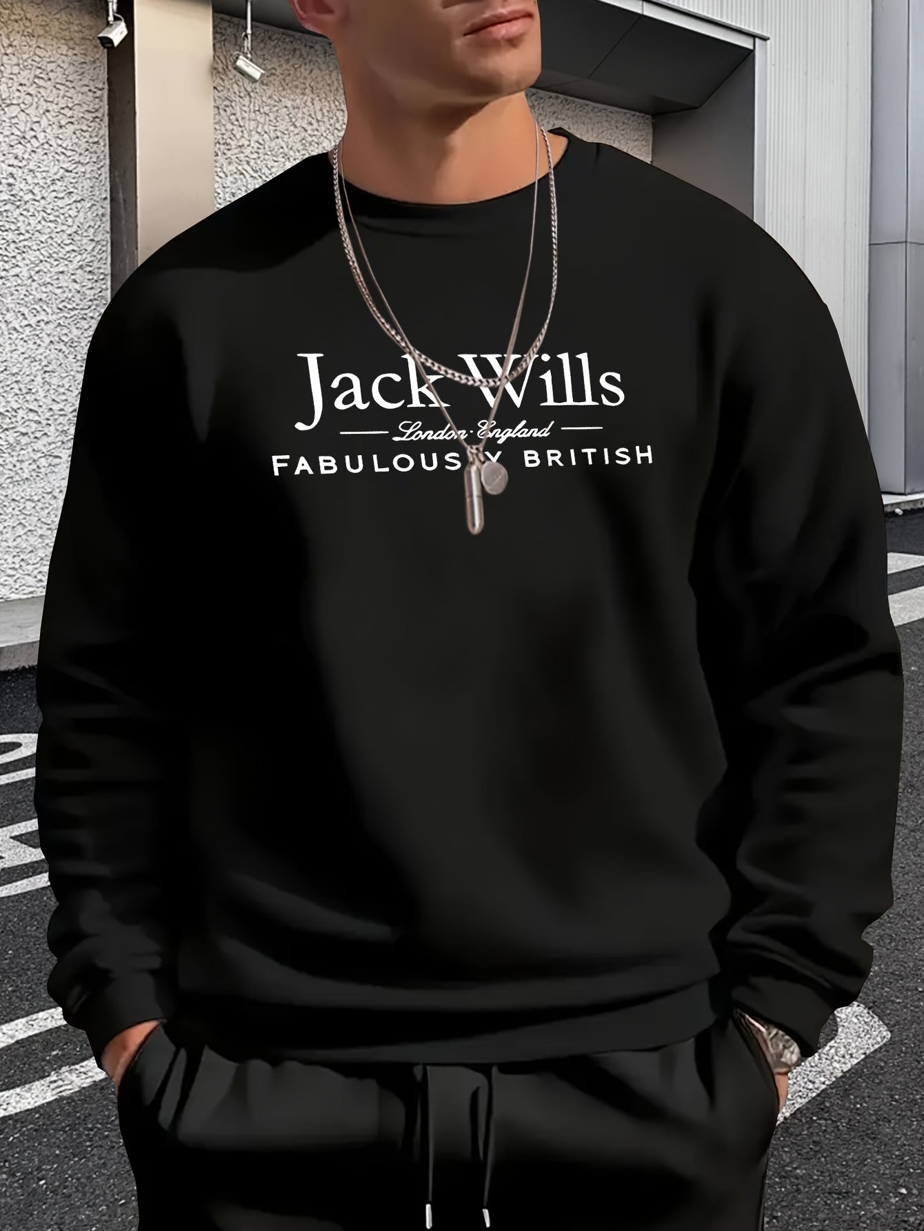 Mens Casual Crewneck Streetwear Style Sweatshirt