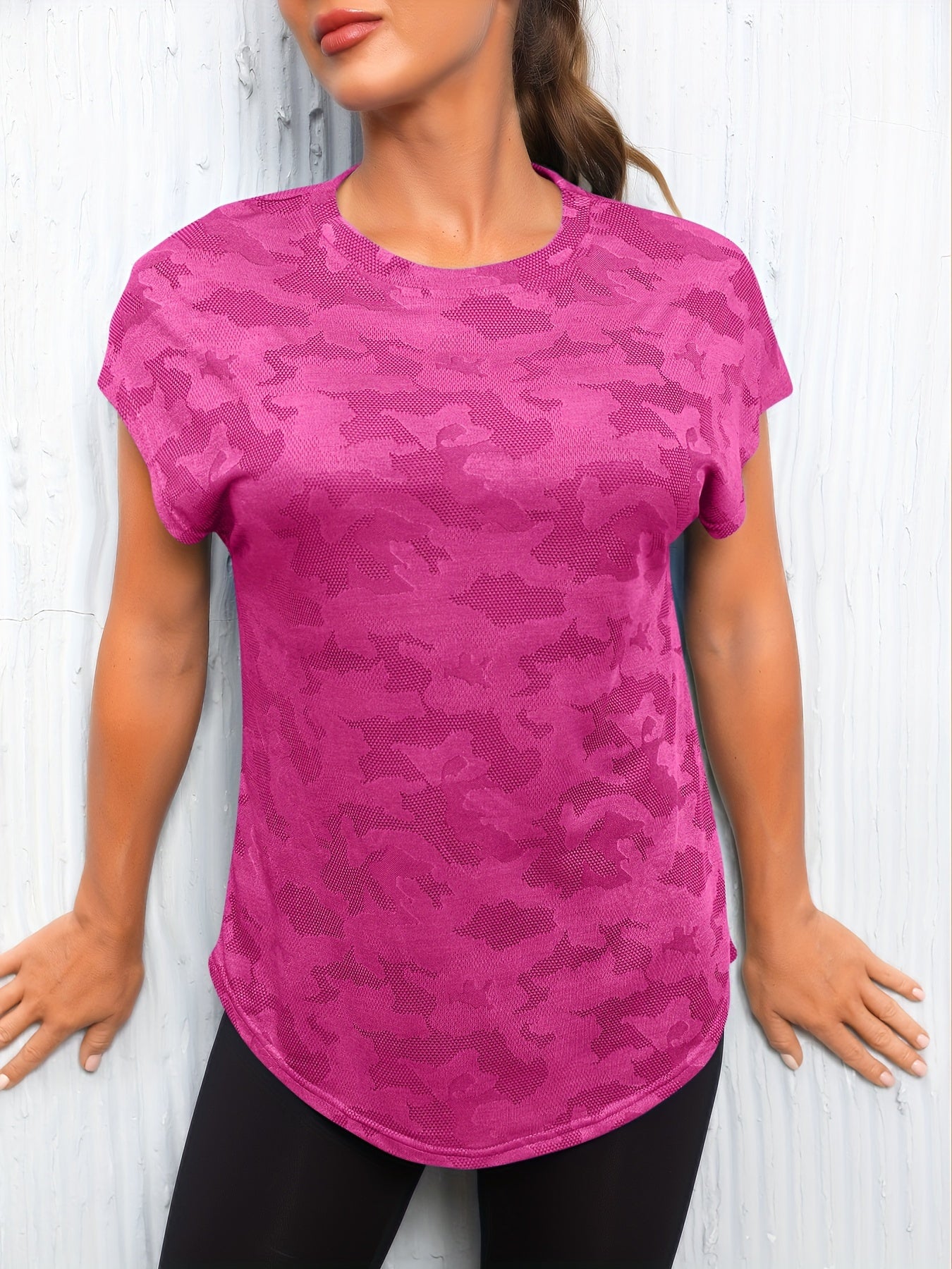 Womens Athletic Crew Neck Sports Top