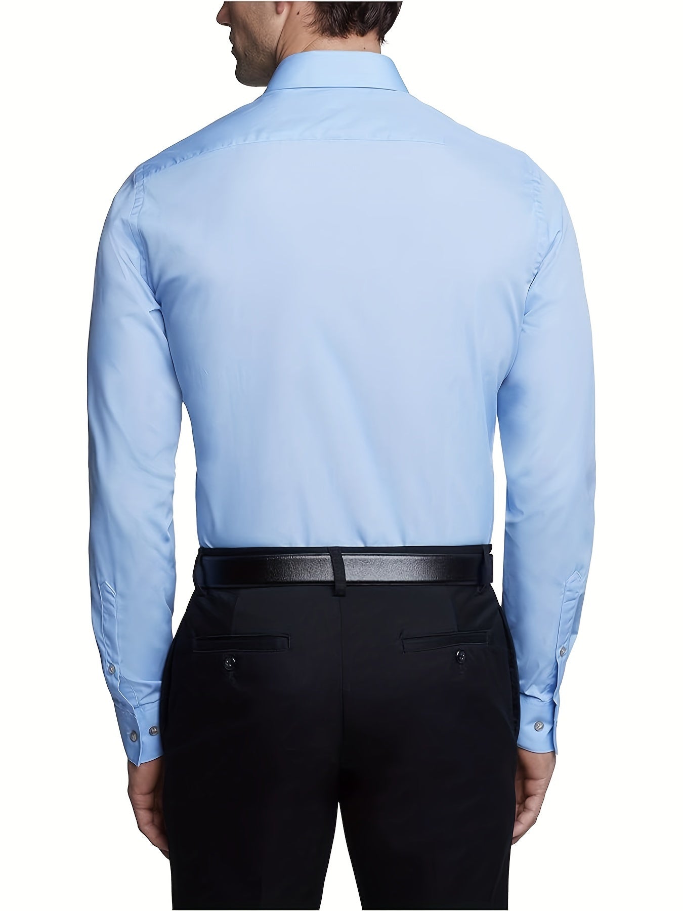 Mens Classic Business Formal Button-Up Long Sleeve Dress Shirt