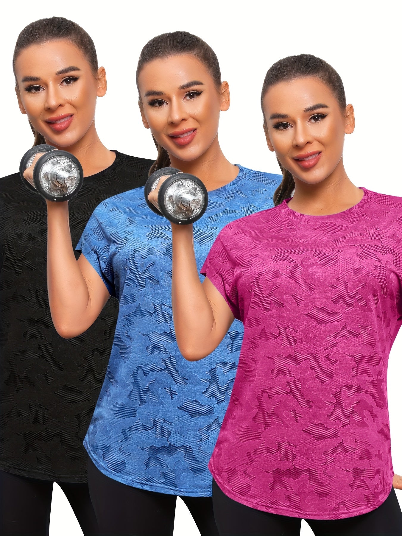 Womens Athletic Crew Neck Sports Top