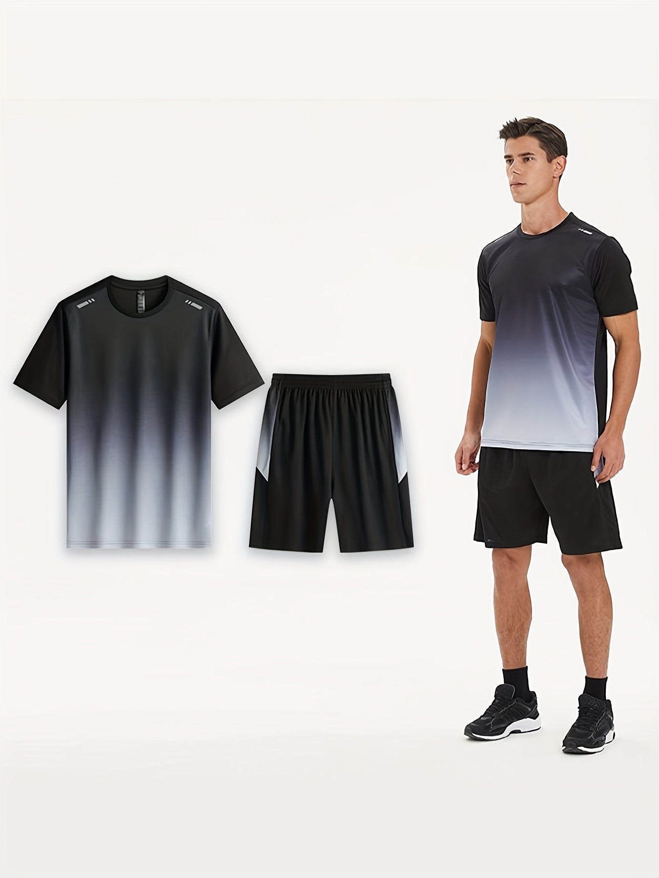 Mens Short Sleeve Training Running Quick Dry Set