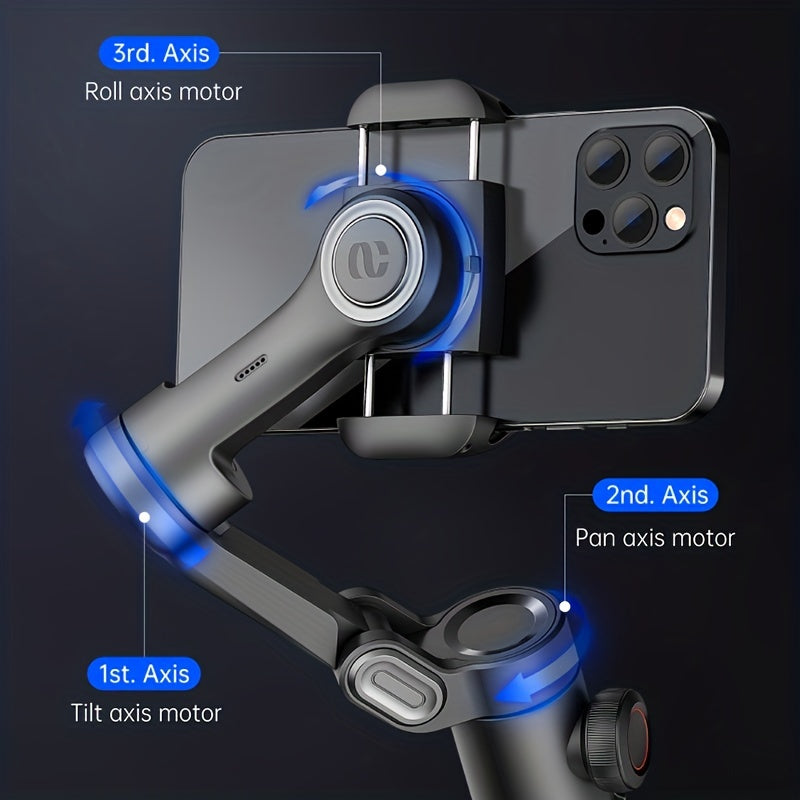 3-Axis Handheld Gimbal Foldable Video Recorder Stabilizer For Smartphone