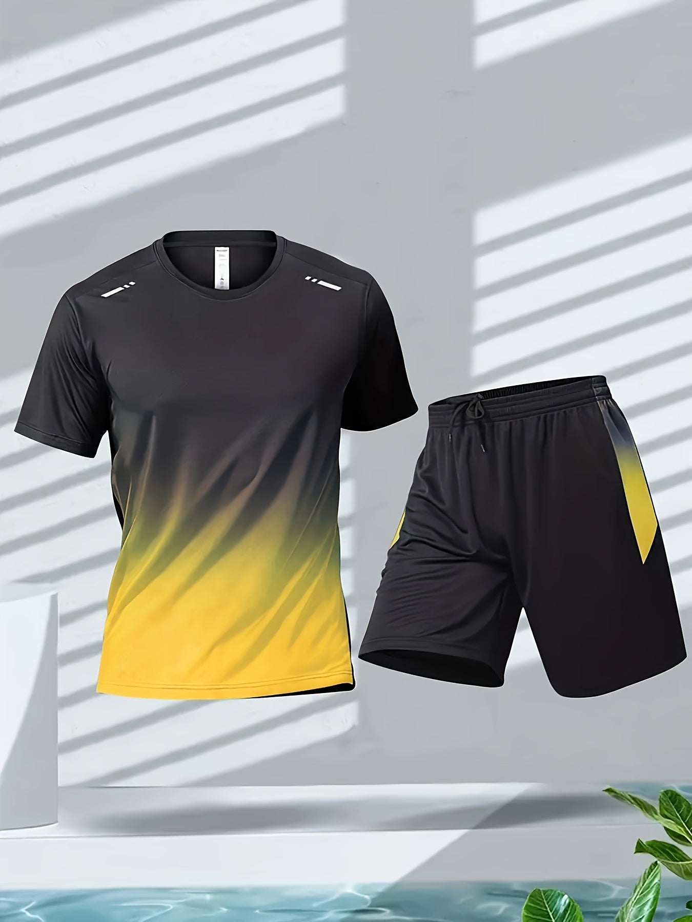 Mens Short Sleeve Training Running Quick Dry Set